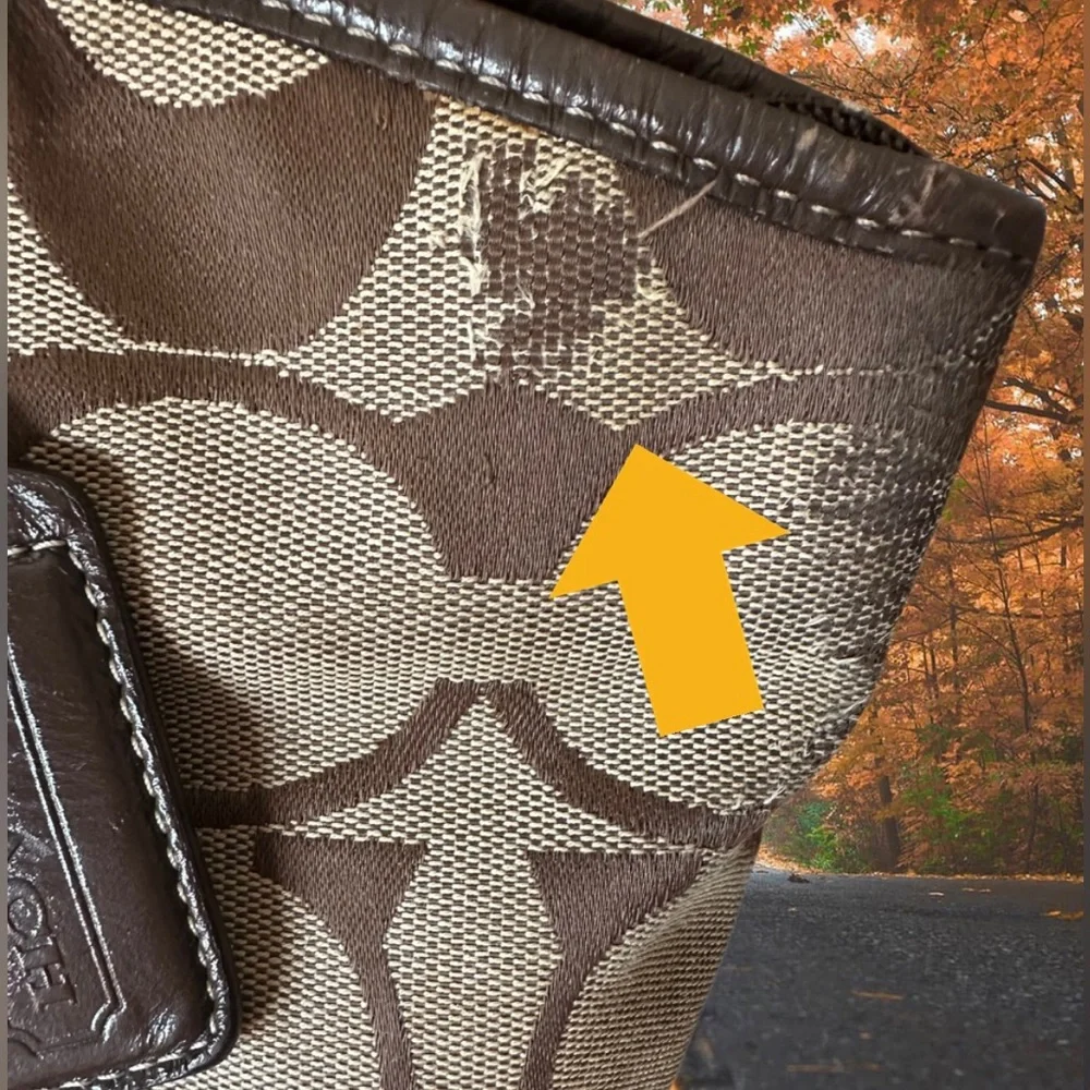 COACH Leah Signature Tote Bag - Khaki/Brown No. D1077-F14659